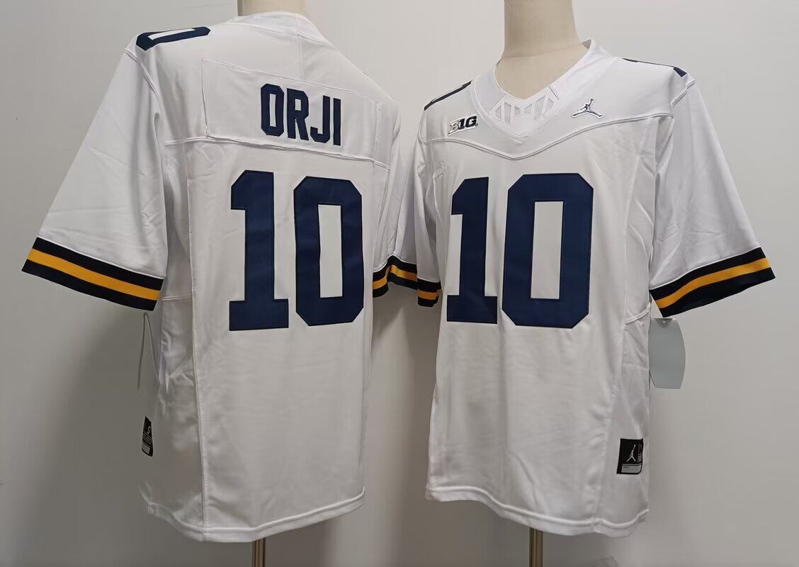 2024 NCAA Men Michigan Wolverines #10 ORJI white Nike jersey->ncaa teams->NCAA Jersey